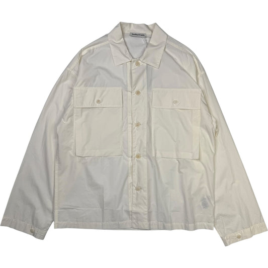 Military Shirt White Garment Dyed Poplin