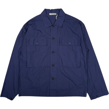 Military Shirt Blue Garment Dyed Poplin