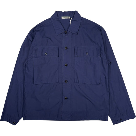 Military Shirt Blue Garment Dyed Poplin