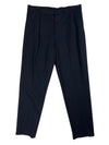 Pleated Trousers Diagonal Loro Piana Fabric Navy