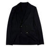 Double Breasted Peak Lapel Blazer Superfine Merino Black