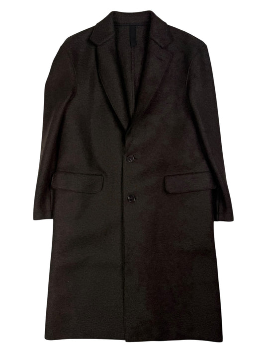 Drop Shoulder Chester Coat Pressed Wool Dark Brown