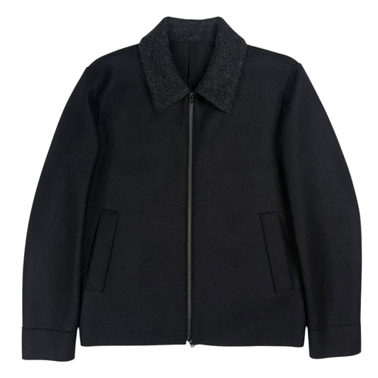 Golf Jacket Pressed Wool Boucle Black