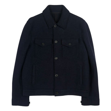 Western Jacket Boiled Wool Navy