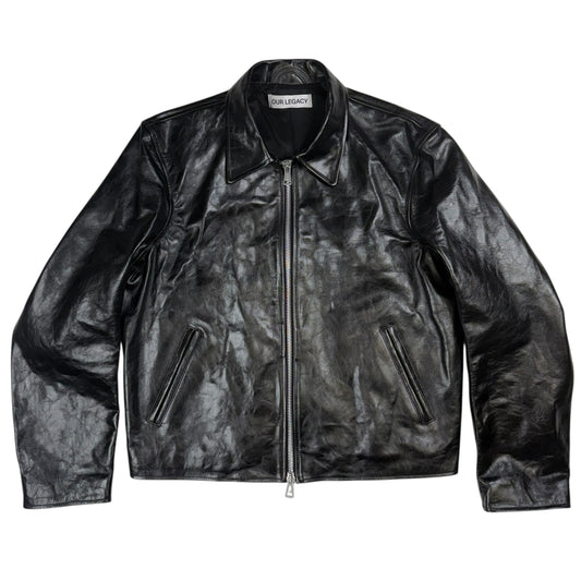 Mini Jacket Top Dyed Black Leather