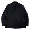 Unconstructed Double Breasted Blazer Black Panama Wool