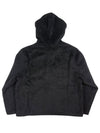 Full Zip Hood Black Hairy Wool
