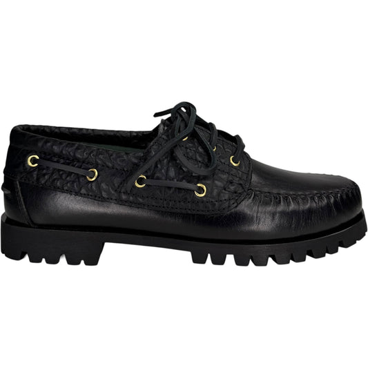 Aztec Boat Shoe Black Croco