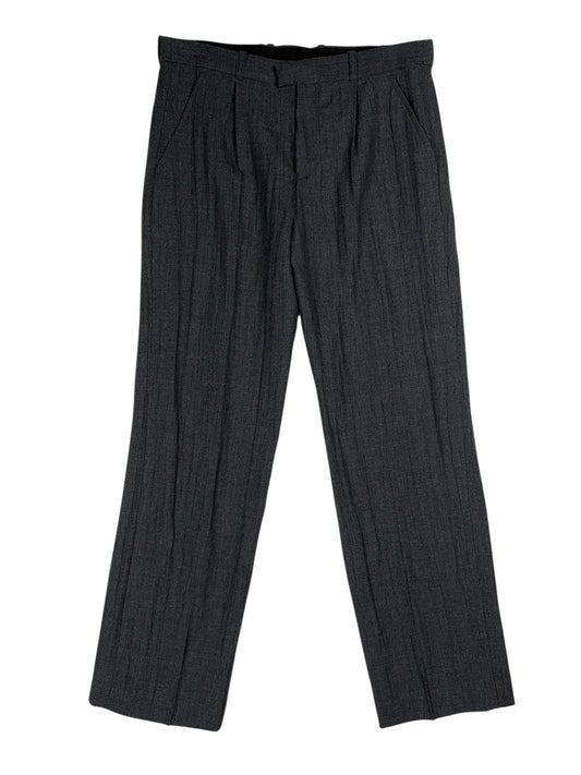 Slack Trousers Stone Grey Plisse Wool