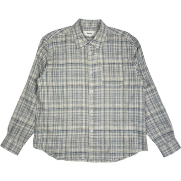 Wrinkle Shirt Sky Blue Cotton Linen
