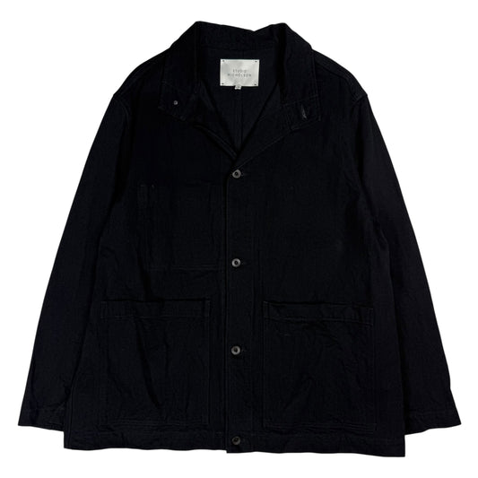 District Japanese Crinkle Denim Black Jacket