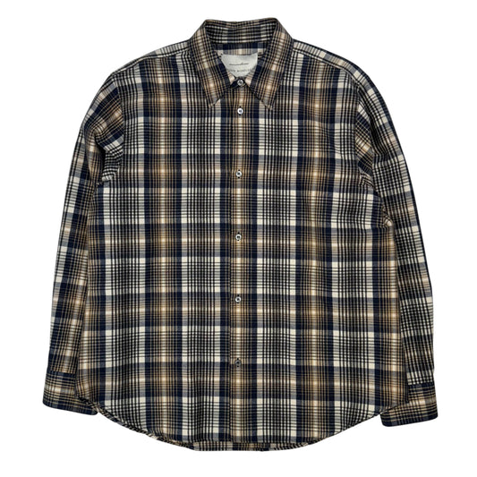 View Check Shirt Brushed Check Navy Oatmeal