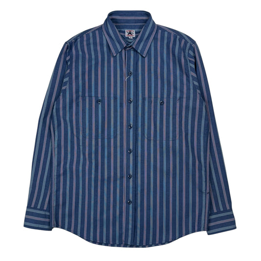 Stripe Jacquard Oxford Cloth 3-Pocket Work Shirt