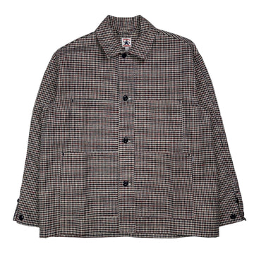 Chore Coat Blu Red Heavy Brushed Houndstooth