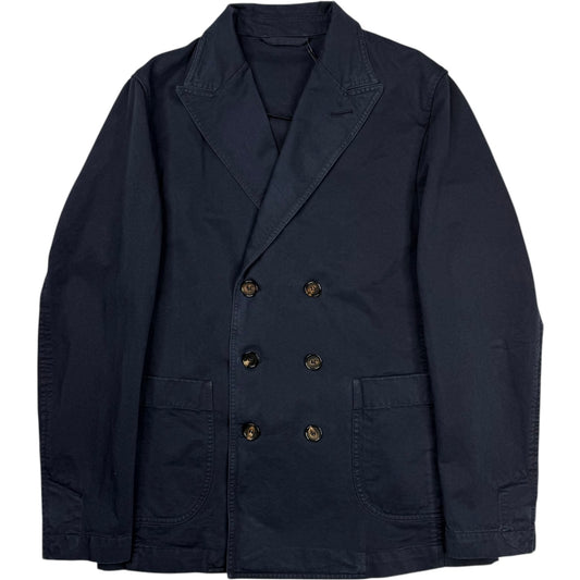 Aansonia Double Breasted Blazer Cotton Navy