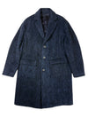 AAgnello Single Breasted Wool Coat Navy Black