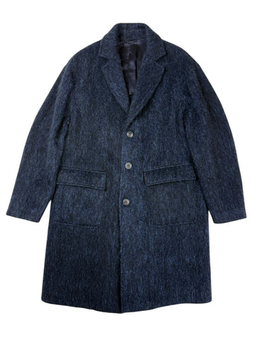 AAgnello Single Breasted Wool Coat Navy Black