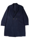 Aajax Double Breasted Coat Navy Wool
