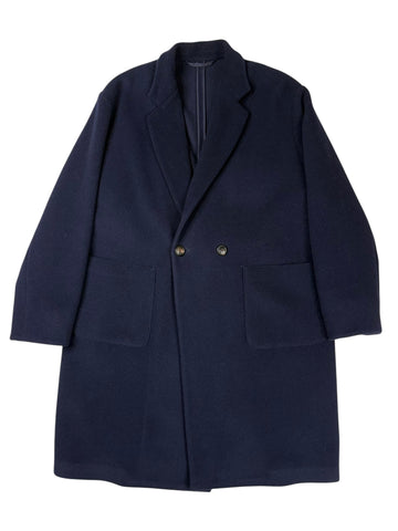 Aajax Double Breasted Coat Navy Wool
