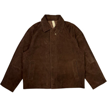 Short Raglan Suede Jacket Dark Brown