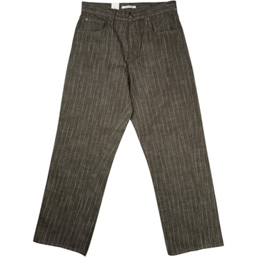 Wide Twist Stripe Khaki Denim