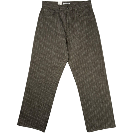 Wide Twist Stripe Khaki Denim