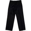 Wide Pleated Trouser Tropical Wool Black Trousers