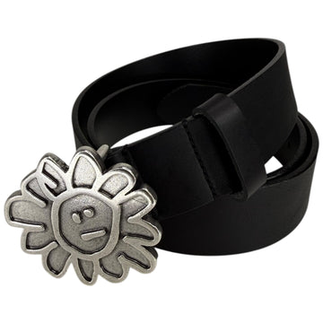 Flower Buckle Belt Black