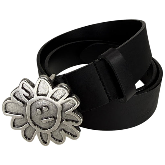 Flower Buckle Belt Black