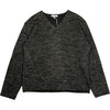Linen Wool V Neck Black Melange