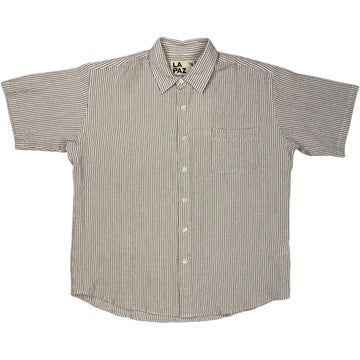 Roque Grandpa Baggy Shirt Aztec Brown Stripes