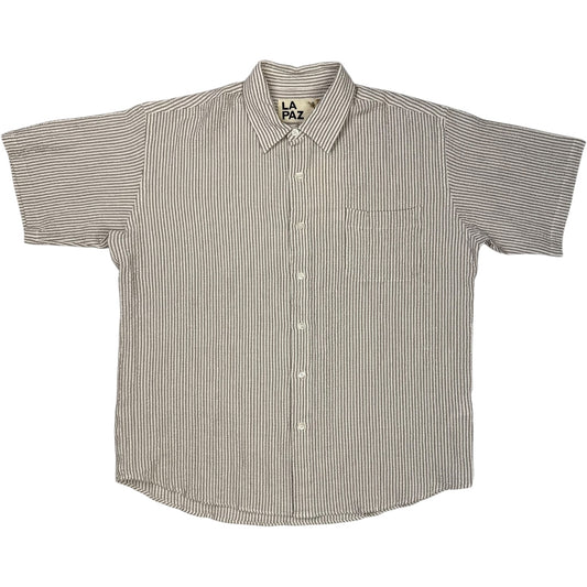 Roque Grandpa Baggy Shirt Aztec Brown Stripes