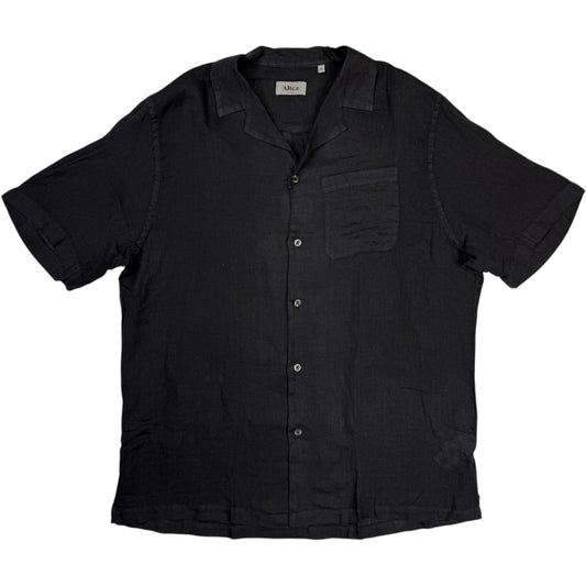 Hadley Short-Sleeve Linen Shirt Navy