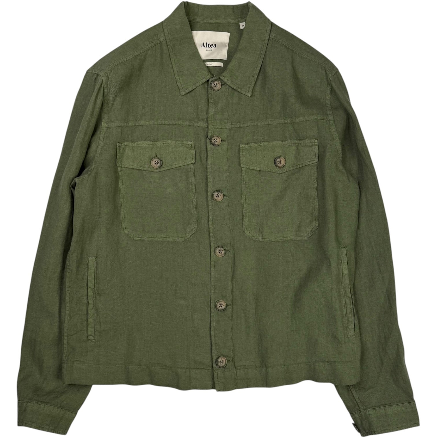 Altea Mitchell Linen Jacket Army Green – Unlined Italian Blazer