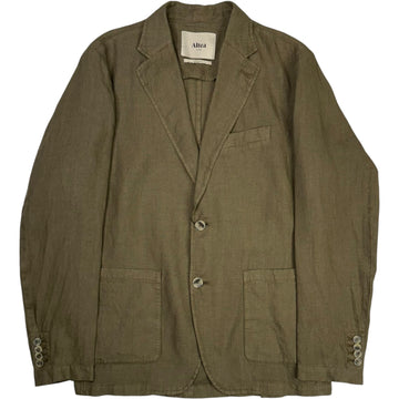 Aaron Linen Blazer Bottle Green