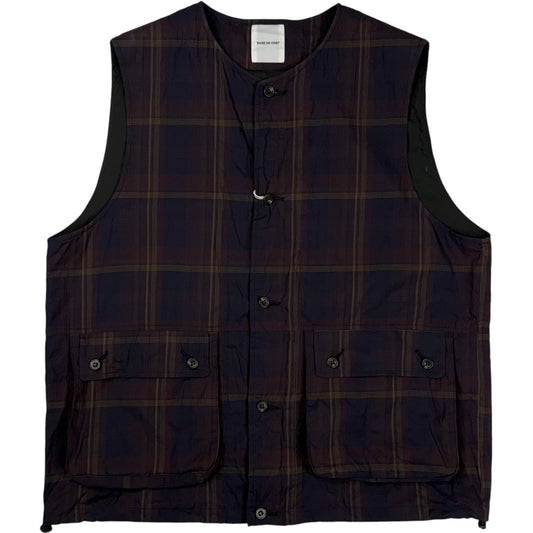 Crinkle Cotton Wine Work Vest