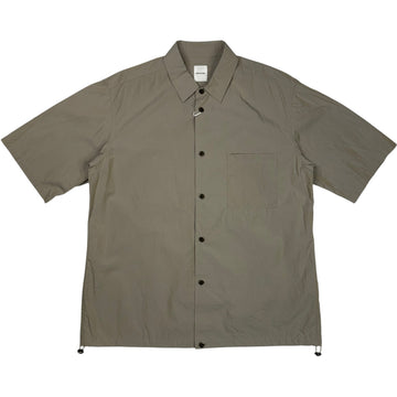 Crinkle Cotton Gray Short Sleeve Shirt