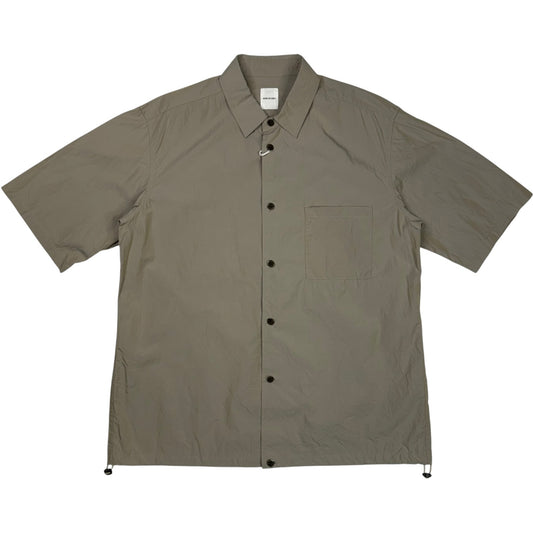 Crinkle Cotton Gray Short Sleeve Shirt