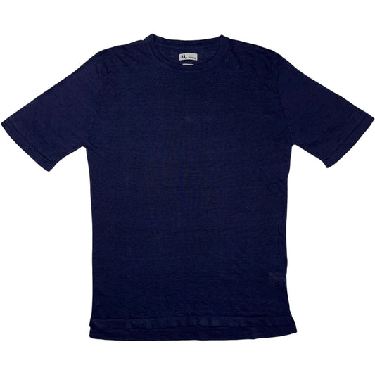 Aalfeo Tu Linen Navy T-Shirt