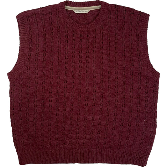 Tembe Knit Vest Aubergine Cotton Boucle