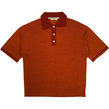 Basin Knit Polo Burnt Orange