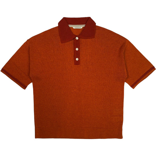 Basin Knit Polo Burnt Orange