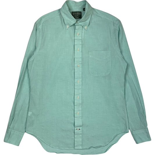 Teal Chambray Dobby Stripe Shirt