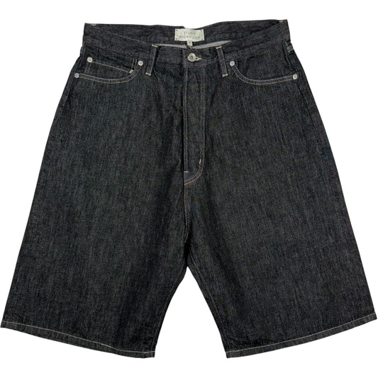 Marylebone Denim Short Black White Weft
