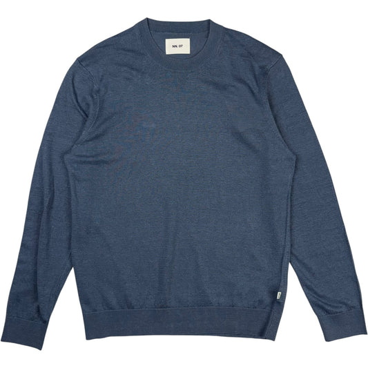 Ted Crew Neck Knit Stone Blue Linen