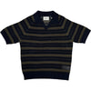 Cale V-Neck Polo Capers Stripe Linen Cotton