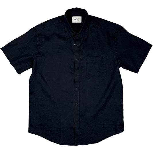 Deon Shirt Navy Blue Linen