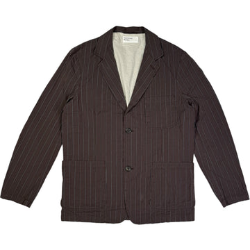 Two Button Jacket Chester Stripe Brown