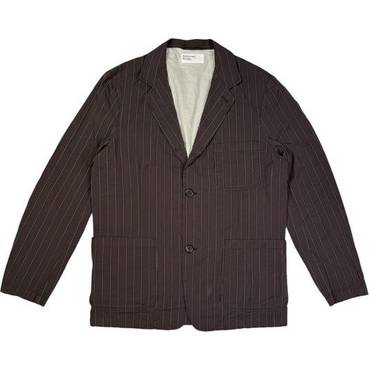 Two Button Jacket Chester Stripe Brown