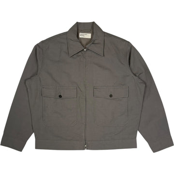 S130 Jacket Linen Slub Weave Mid Grey